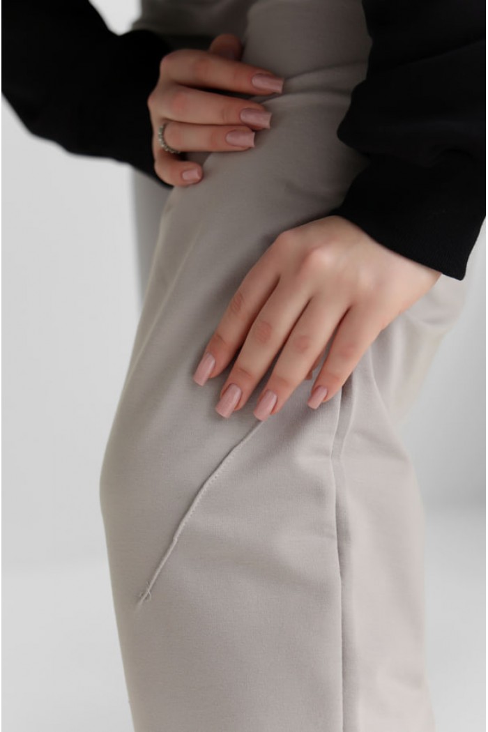 Женские брюки из двухнитки светло-серые (М203.2)