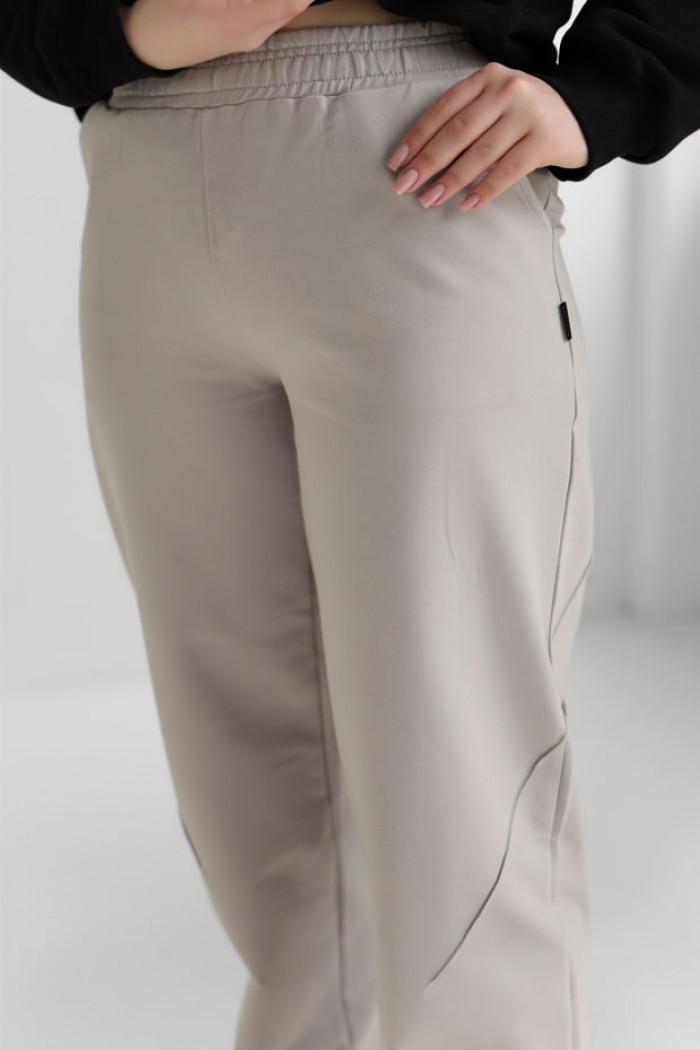 Женские брюки из двухнитки светло-серые (М203.2)