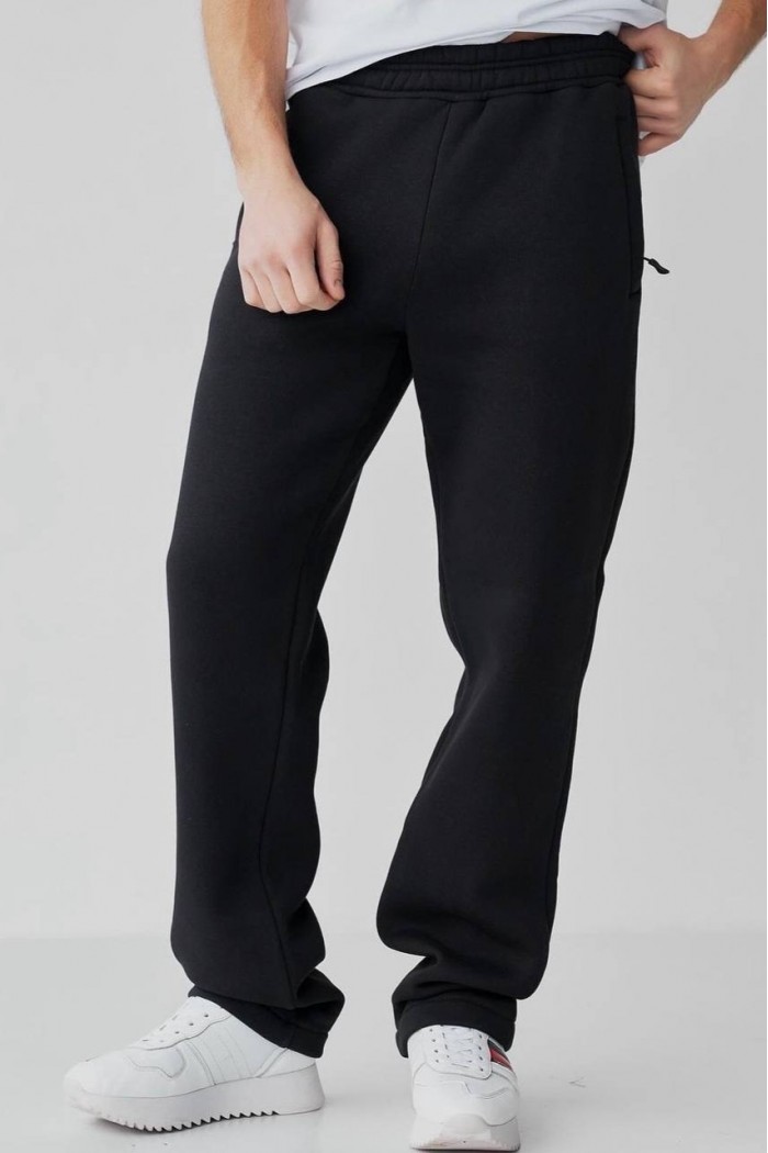 Брюки мужские прямые с начесом черный (М75)