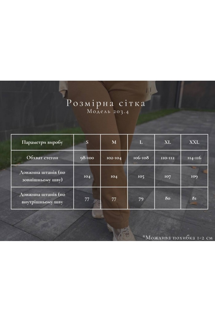 Штани жіночі з начосом коричневий (М203.4)