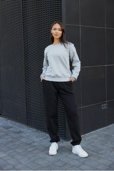 Світшот жіночий з начосом сітло-сірий (М116.4)