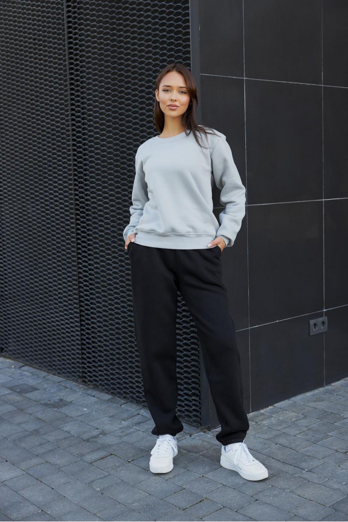 Світшот жіночий з начосом сітло-сірий (М116.4)