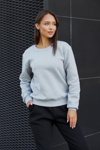 Світшот жіночий з начосом сітло-сірий (М116.4)