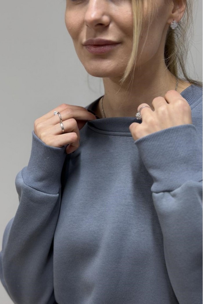 Світшот жіночий з начосом сірий (М116.4)