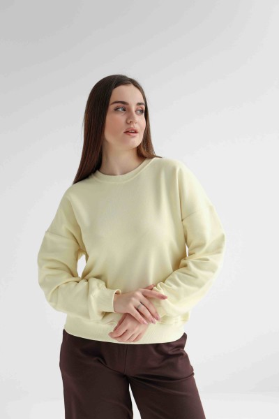 Женский свитшот М167.3 (3-нитка), светло-лимонный
