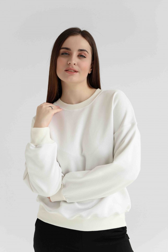 Женский свитшот М167.3 (3-нитка), крем