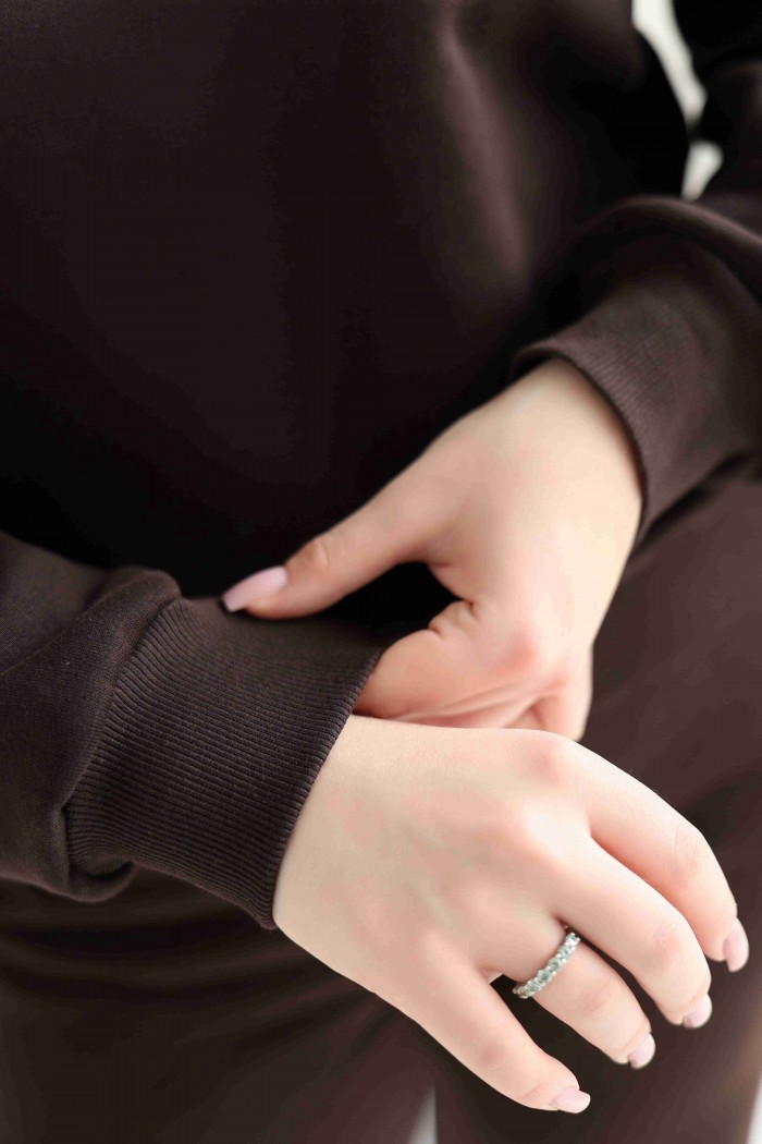 Женский свитшот М167.3 (3-нить), коричневый