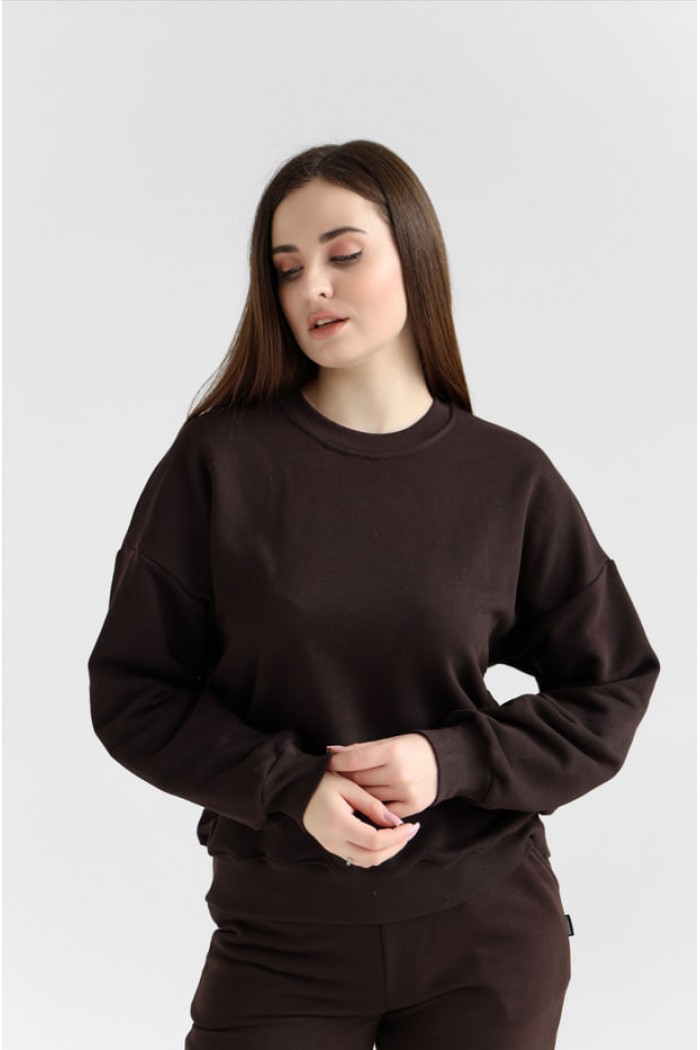 Женский свитшот М167.3 (3-нить), коричневый