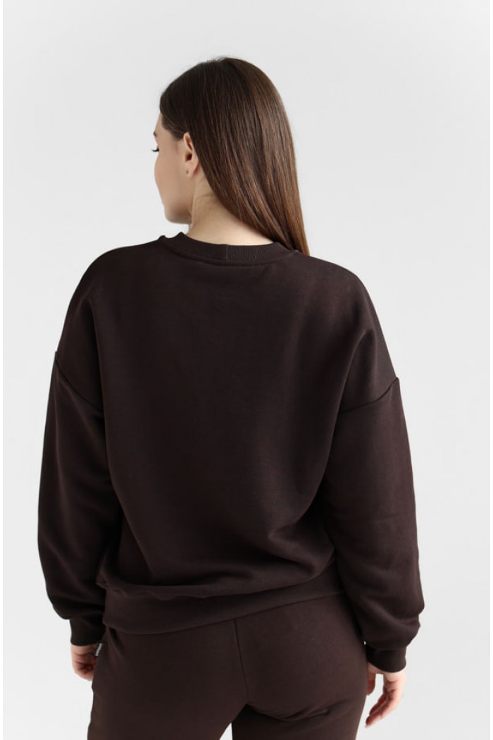 Женский свитшот М167.3 (3-нить), коричневый