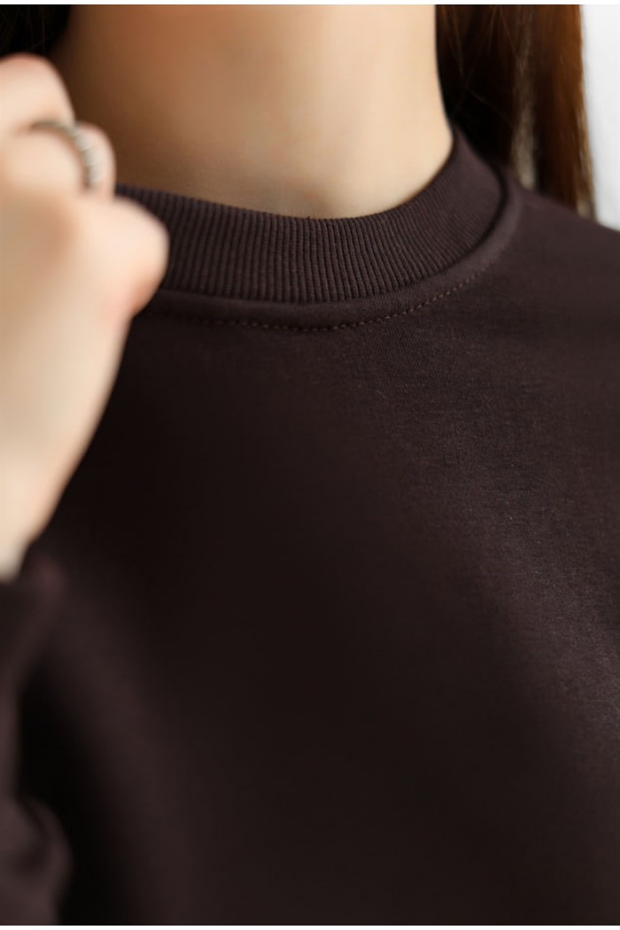 Женский свитшот М167.3 (3-нить), коричневый