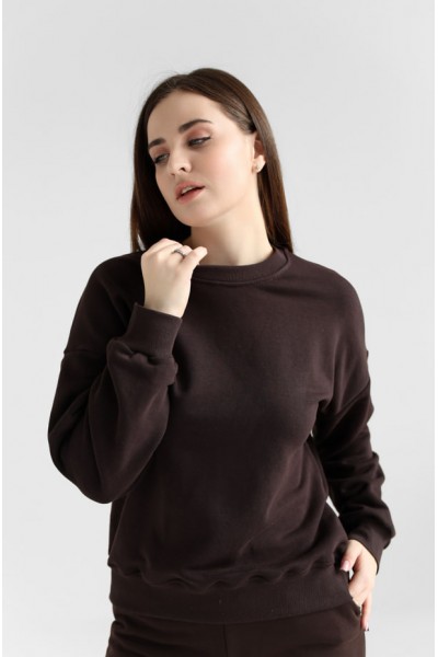 Женский свитшот М167.3 (3-нить), коричневый