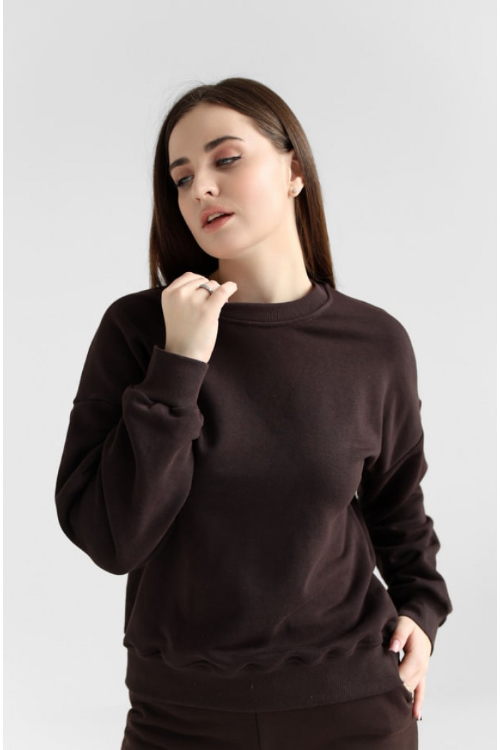 Женский свитшот М167.3 (3-нить), коричневый