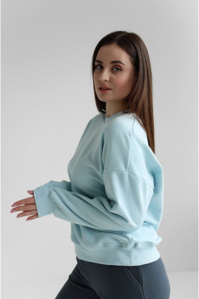 Женский свитшот М167.3 (3-нитка), небесно-голубой