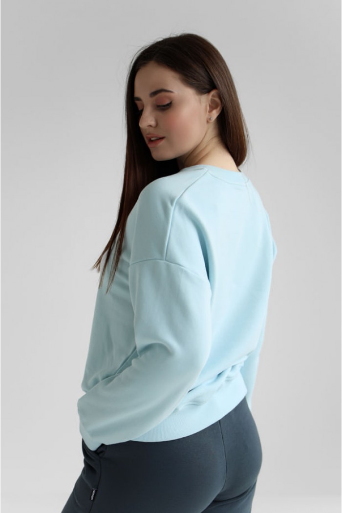 Женский свитшот М167.3 (3-нитка), небесно-голубой