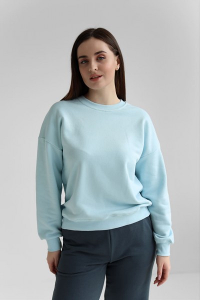 Женский свитшот М167.3 (3-нитка), небесно-голубой