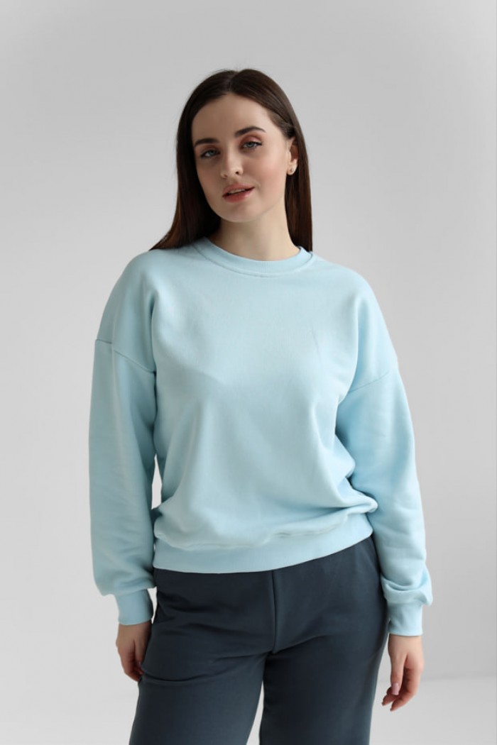 Женский свитшот М167.3 (3-нитка), небесно-голубой