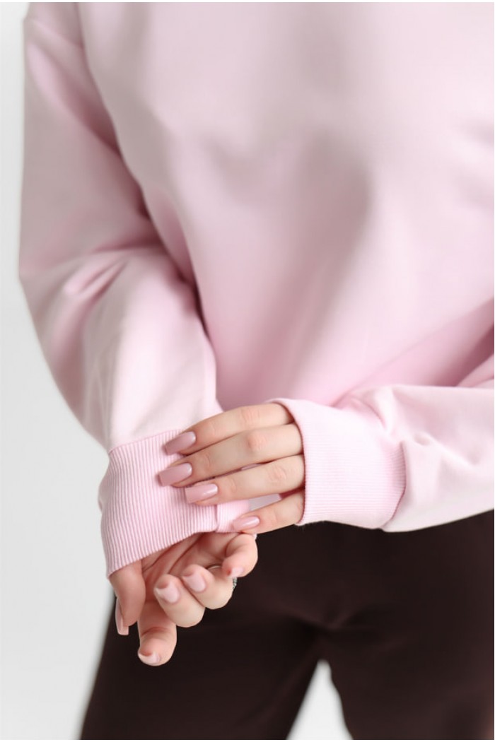 Женский свитшот М167.3 (3-нитка), светло-розовый