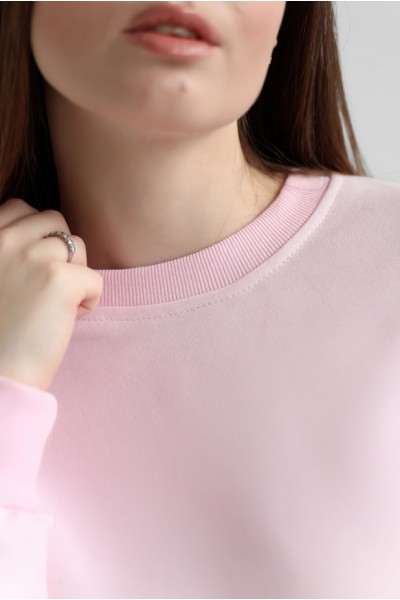 Женский свитшот М167.3 (3-нитка), светло-розовый