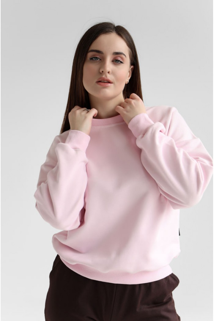 Женский свитшот М167.3 (3-нитка), светло-розовый